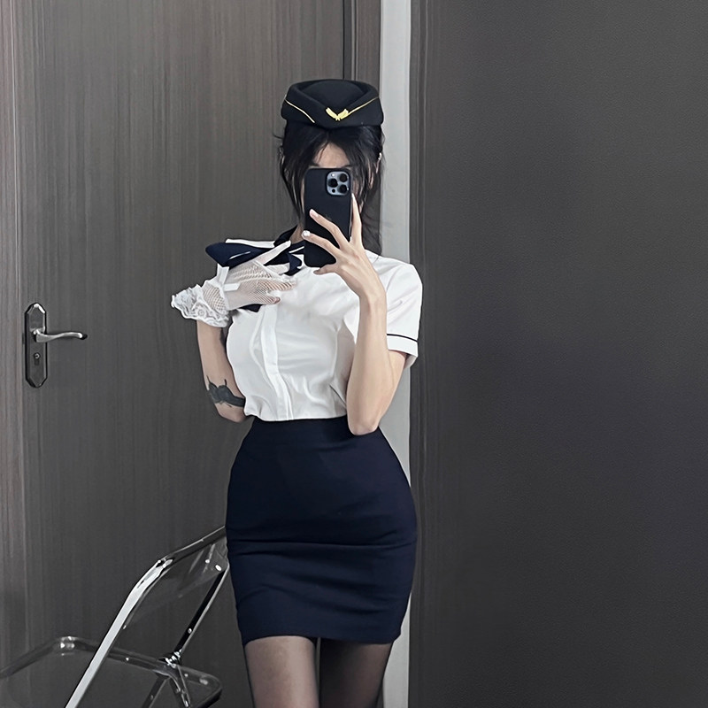 코스프레 크리스마스 여성 스튜어디스 유니폼 정장 섹시한 순수한 욕망 캐릭터 비서 복장 로얄 스튜어디스 의상