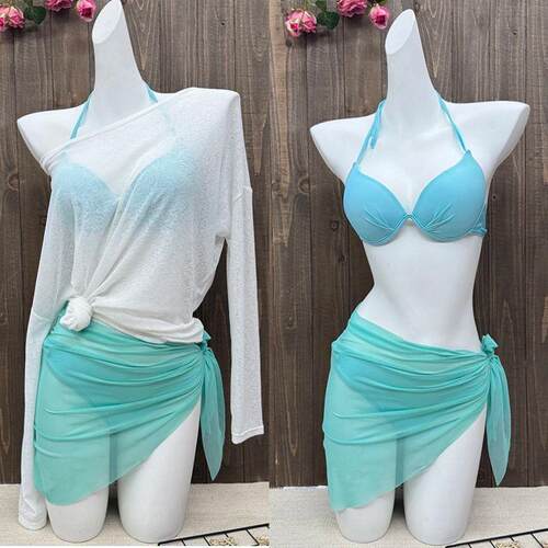 比基尼罩衫bikini四件套长袖泳装