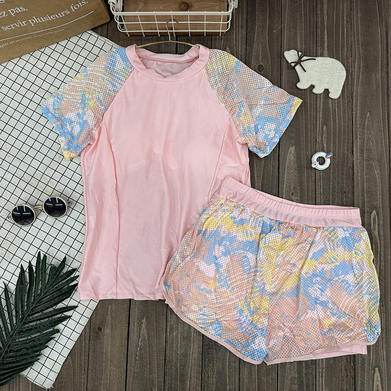 泳衣女款保守分体2024新款高级感游泳馆专用微胖女孩遮肉显瘦泳装