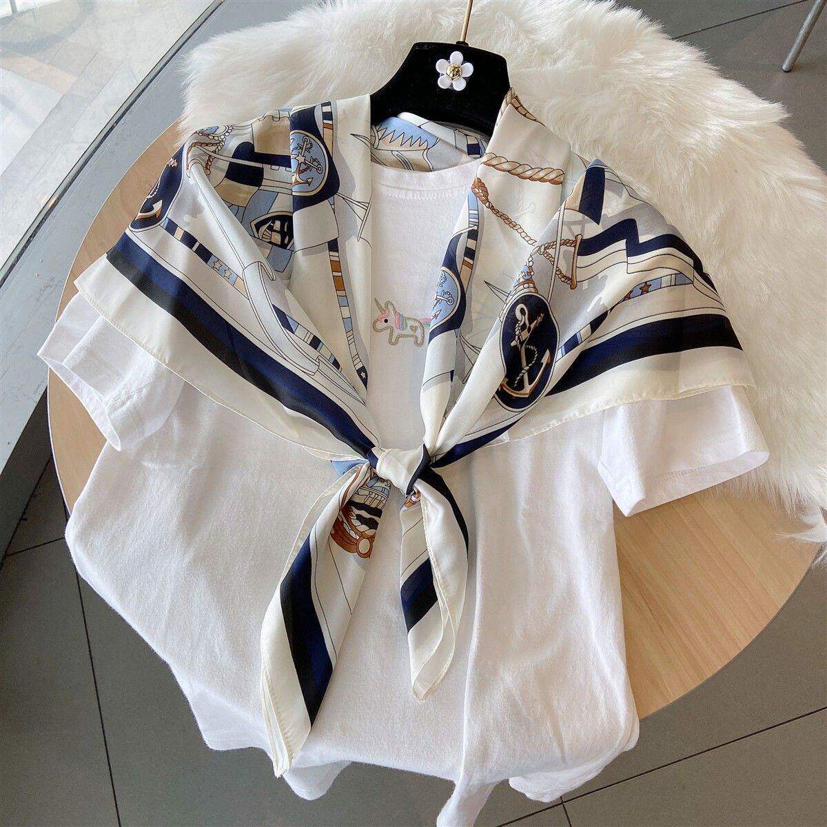 气质装饰丝巾女春秋季薄款韩版百搭空调夏季围巾披肩两用配裙子