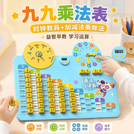 九九乘法口诀表99加减乘除法背诵神器小学一二年级数学练习教具