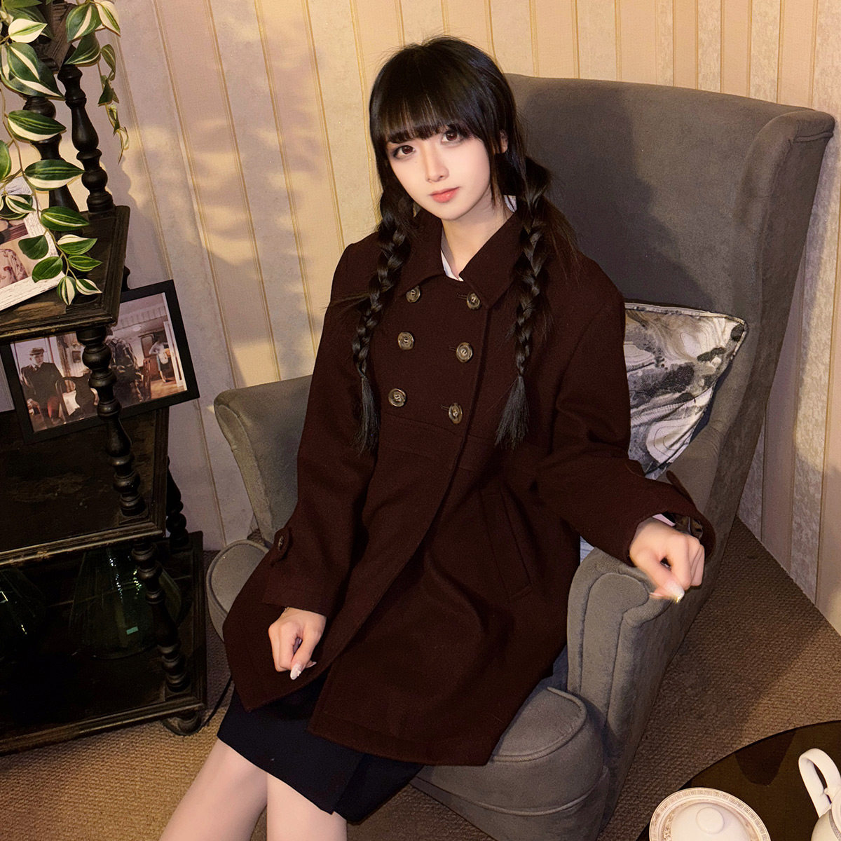 中牌制服馆 SUMIRENIA 堇｜日系羊毛大衣外套JK校服羊毛毛呢外套