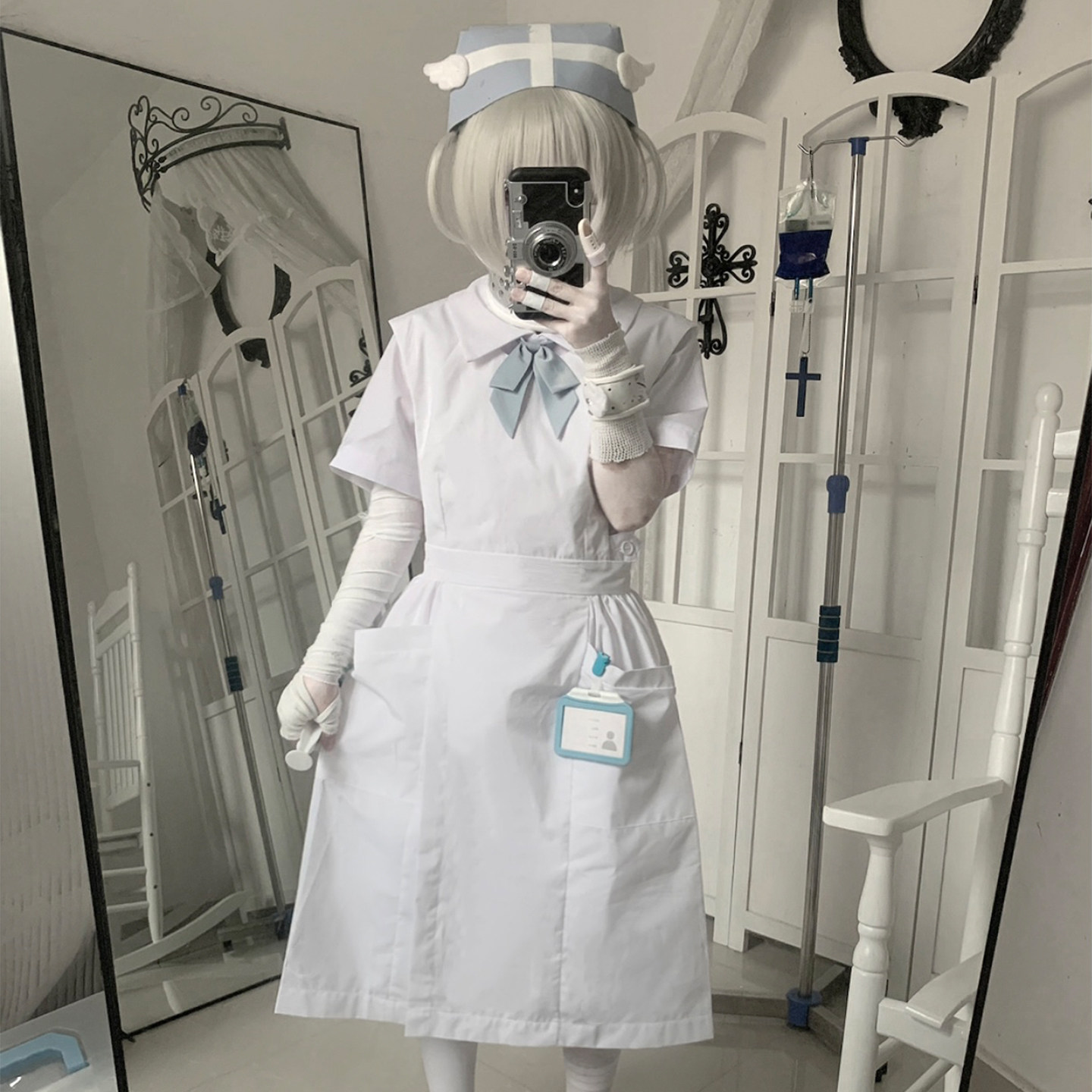 中牌制服馆 誓心 医疗系长袖百搭款学院风连衣裙JK制服围裙套装