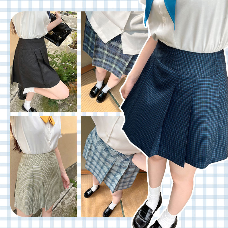 JK制服格裙中牌制服馆箱褶裙夏季