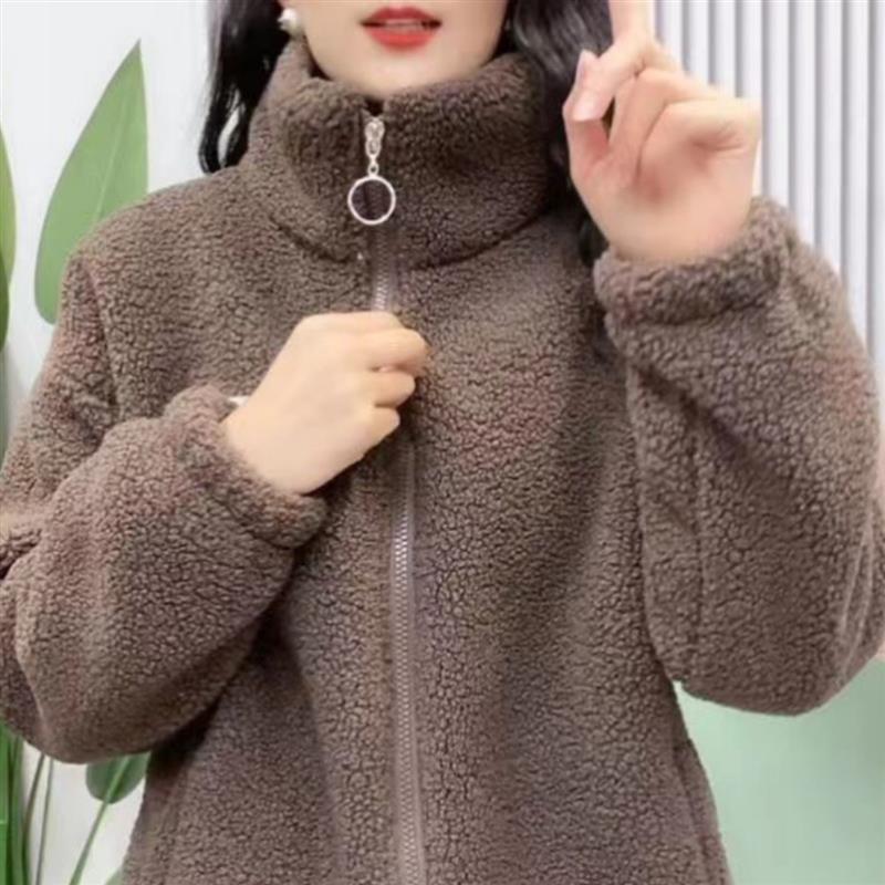加厚羊羔毛绒外套新款洋气