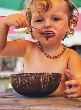 ins纯天然椰子碗大肚碗创意绿色健康vlog博主同款甜品碗小众