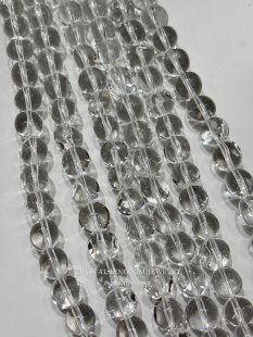 天然随型白水晶糖豆串珠半成品散珠diy饰品窗门帘饰品配件配珠
