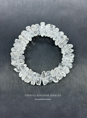 天然白水晶雪花冰片手链随型手串碎石原石可diy原创手链配珠礼物