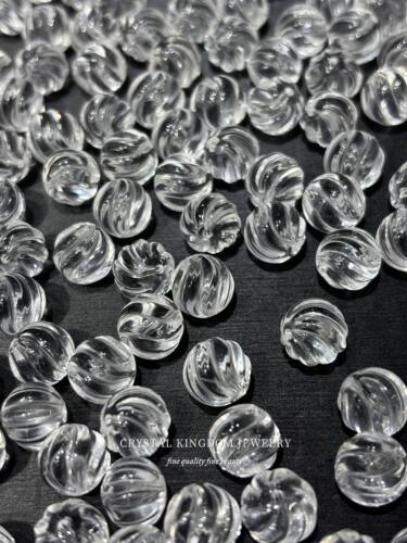 天然白水晶扭扭珠螺旋珠散珠单珠手链手持配珠单珠男女款时尚配件