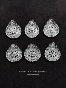 天然白水晶手工精雕法轮吊坠吉祥器物男女款项坠108颗佛珠配件