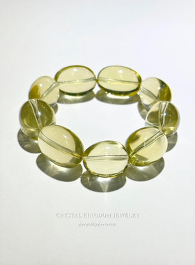 天然水晶大糖豆黄水晶柠檬晶手串原创diy手链首饰女生文玩礼物