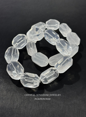 天然奶白晶白水晶随型钻石切手串原创diy手链散珠文玩男女生礼物