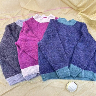 提前官网秋冬新款 2024日本彩色拼色毛衣