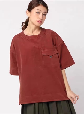 亏本2025新款宇津木1.29万日元日系贵牌宽松显瘦灯芯绒短袖上衣