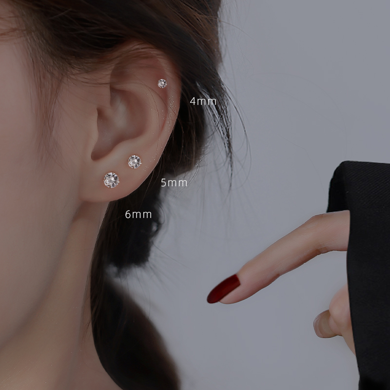 【Z小姐】999纯银小锆石耳钉