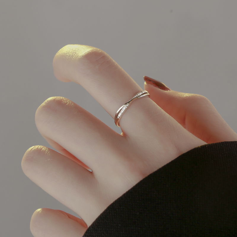 简约戒指女设计小众纯银ins潮