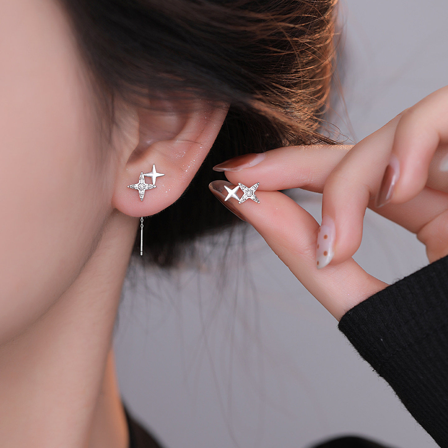 Z小姐999银星芒耳线养耳洞耳钉女2026爆款小众精致气质高级感耳饰,饰品/流行首饰/时尚饰品新,耳线,淘宝优惠券,粉丝福利购,淘宝优惠卷