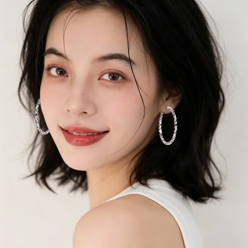 Z小姐925纯银针碎银子耳环
