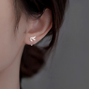 Z小姐999足银满钻树叶耳钉养耳洞睡觉免摘耳环2025新款 耳饰女 爆款