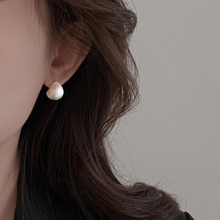 女士耳饰 耳环轻奢气质时尚 Z小姐999银豆豆雾面耳钉2024新款 爆款