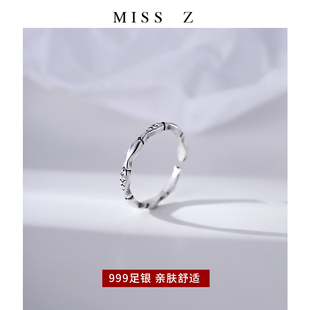 Z小姐999足银小鱼尾戒简约小巧女戒指年年有鱼闭口戒2025新款爆款