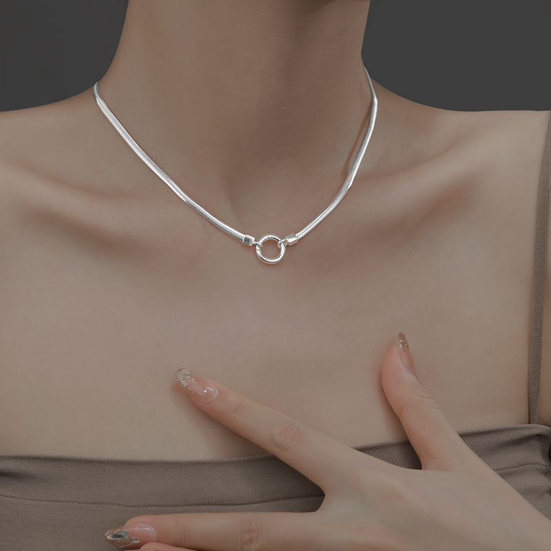 Z小姐纯银女蛇骨裸链项链