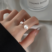 Z小姐925纯银拉丝圆球开口戒指2025新款 气质简约小众食指戒女 爆款