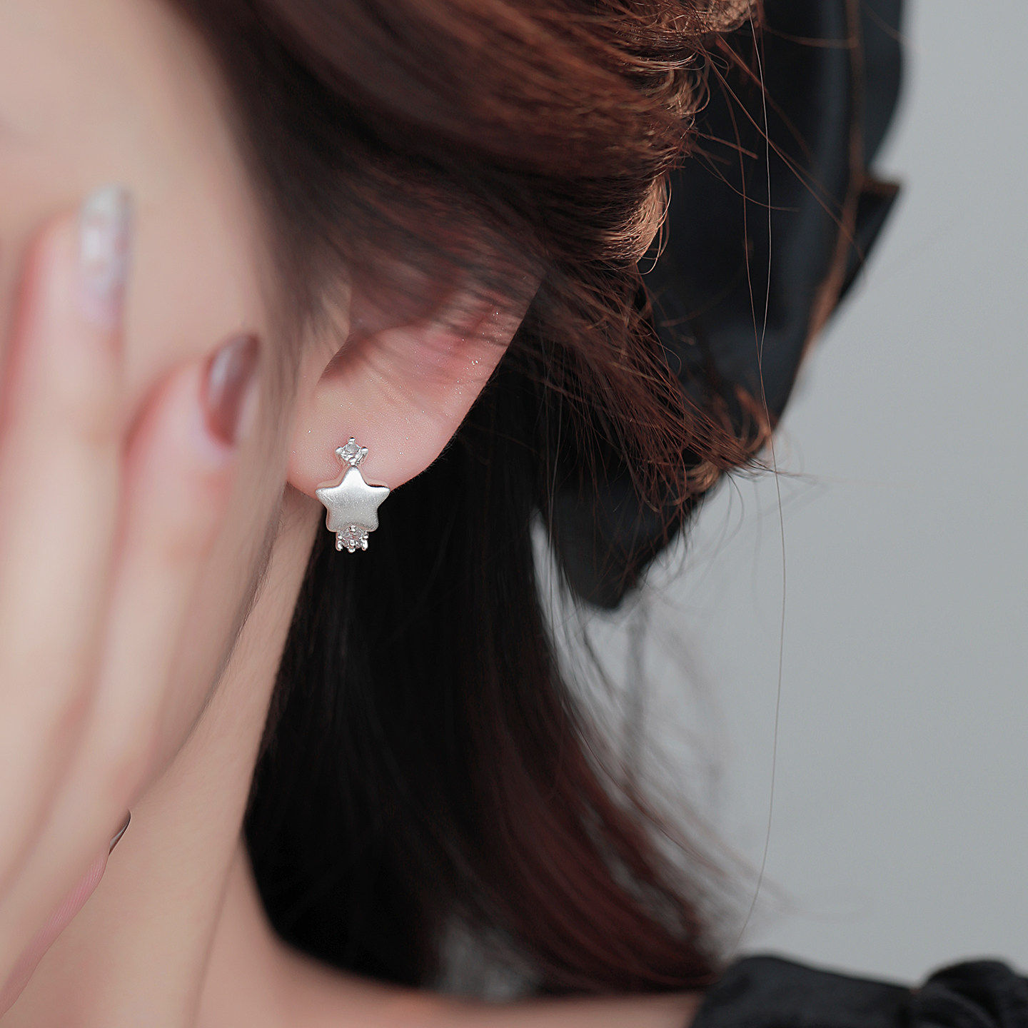 Z小姐925银针拉丝星星耳扣女小众精致轻奢高级感2026新款耳环耳饰,饰品/流行首饰/时尚饰品新,耳环,淘宝优惠券,粉丝福利购,淘宝优惠卷