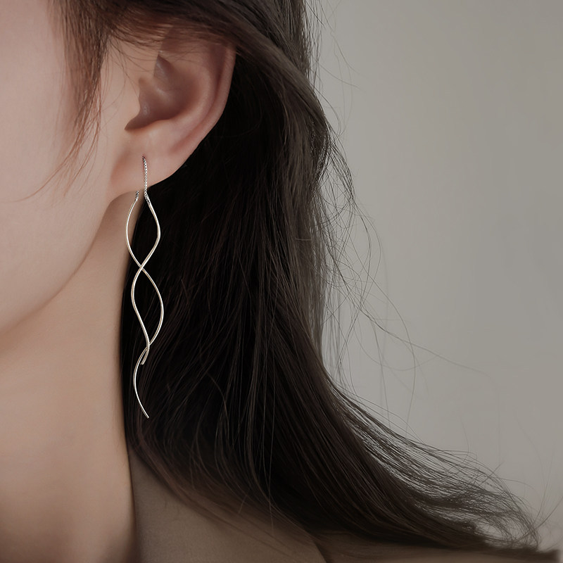 Z小姐 波浪耳线女纯银耳线2024年新款潮显脸瘦耳环女夏耳饰女夏天,饰品/流行首饰/时尚饰品新,耳线,淘宝优惠券,粉丝福利购,淘宝优惠卷