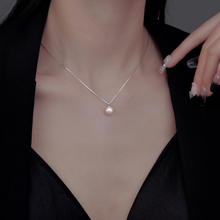Z小姐925纯银淡水珍珠项链女吊坠2025新款 颈链轻奢小众毛衣链 爆款