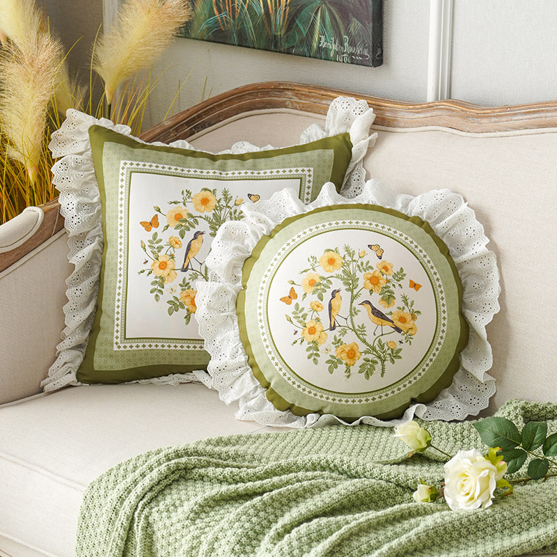 泰绣客厅家用清新法式抱枕