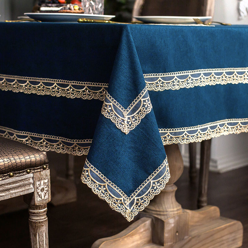 欧式桌布高档奢华茶几布圆台布美式桌垫布艺长方形家用餐桌布蕾丝