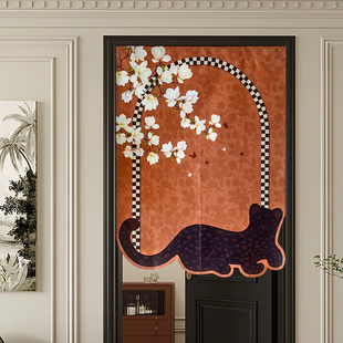 门帘隔断帘中古风卧室家用新款 异形免打孔卫生间隐私遮挡轻奢帘子