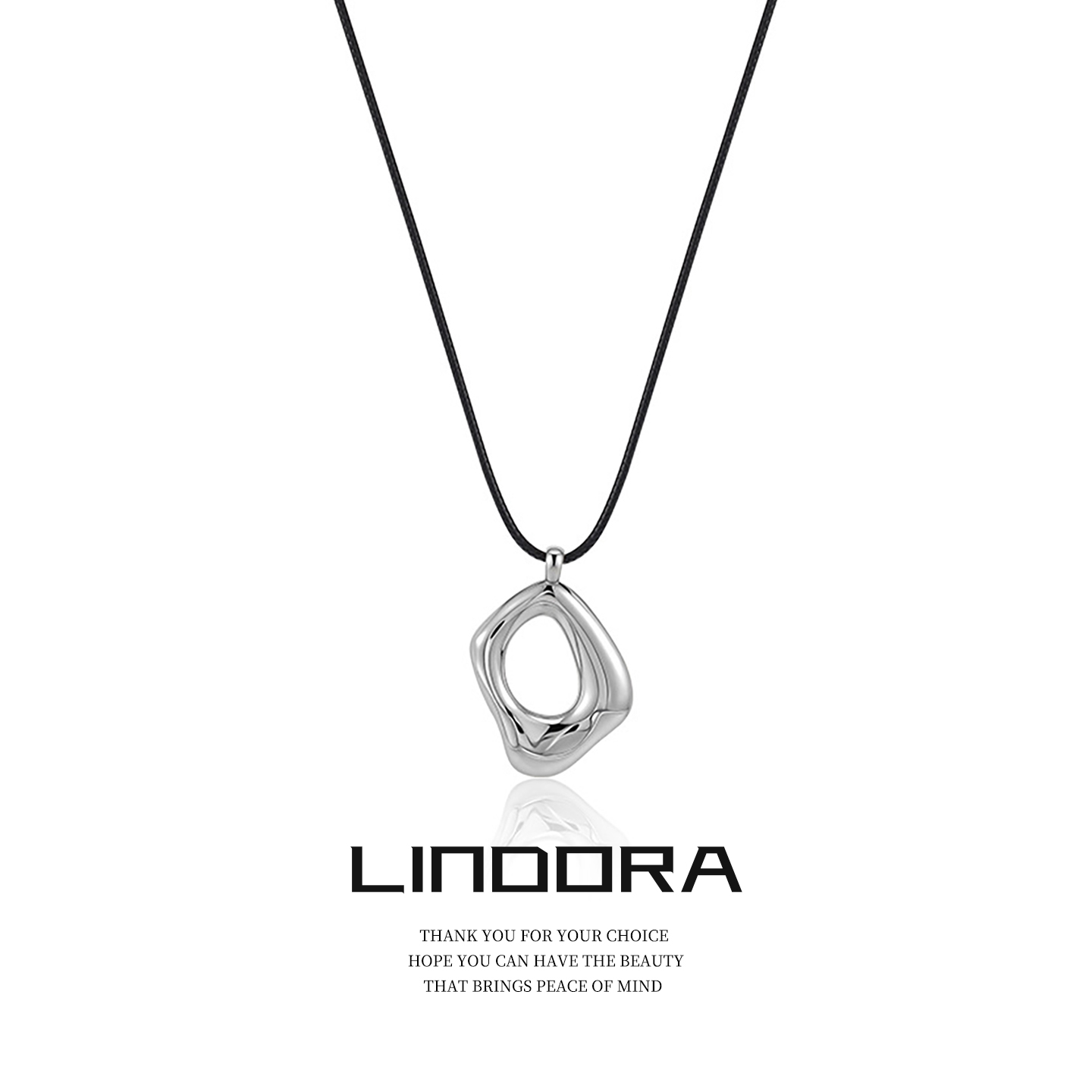 2025新款镂空吊坠黑绳毛衣链长款