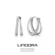 LINDORA江衡同款 S925通体纯银「交钻环韵」耳圈双层圆圈耳环高级
