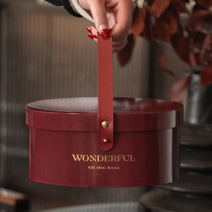 2026新年马年手提椭圆盒烘焙牛轧糖雪花酥包装盒曲奇盒子礼品盒子