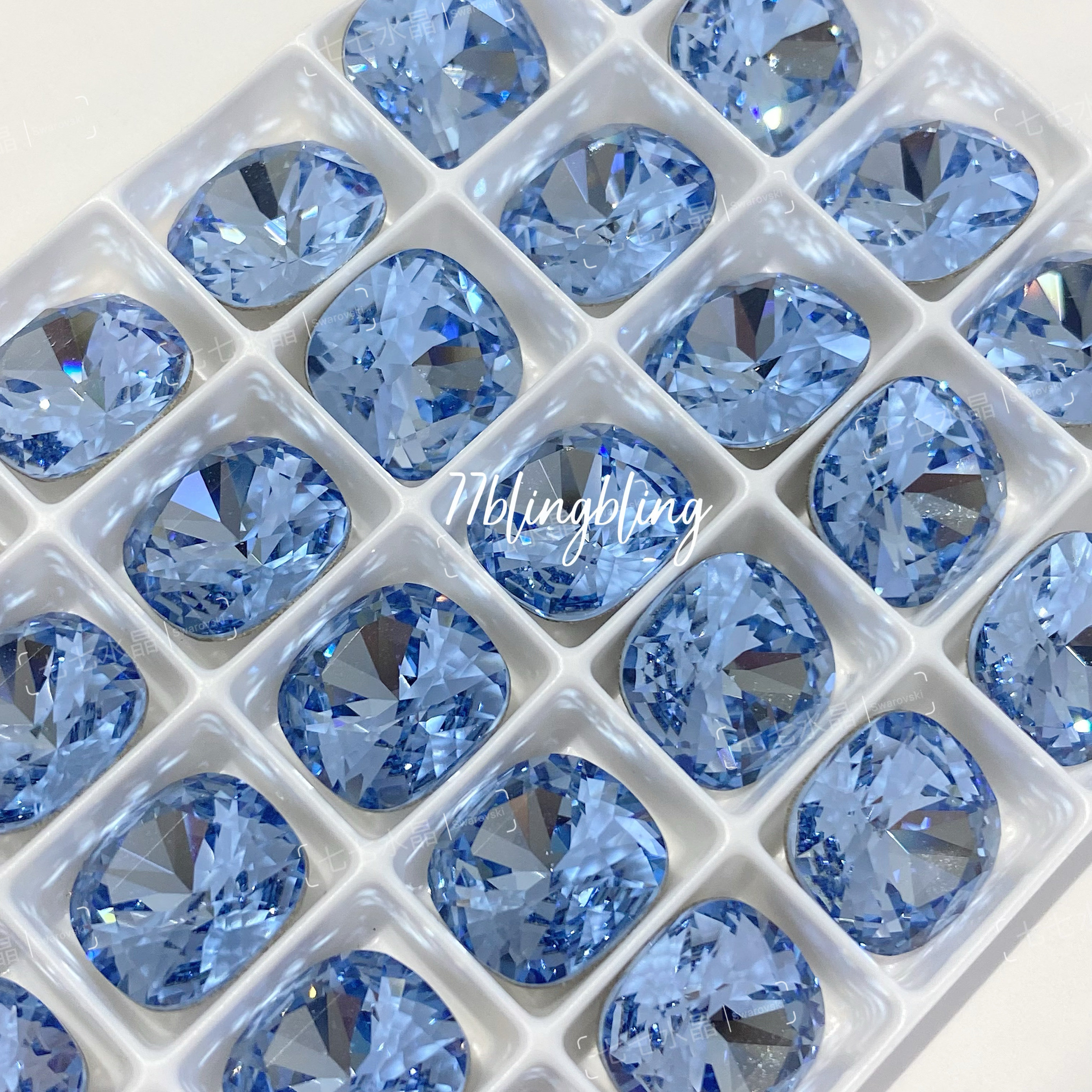 奥地利施家钻华子水晶4470尖底肥方211湖蓝美甲DIY堆钻饰品钻