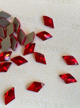 正品施家水晶华子2709菱形227正红新年红平底异型美甲饰品
