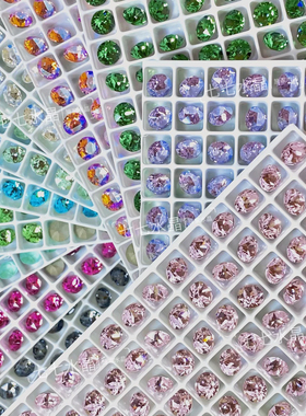 正品施家华子奥地利1088尖底圆ss29合集2美甲饰品堆钻水晶DIY耳钉