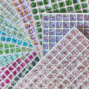 正品 施家华子奥地利1088尖底圆ss29合集2美甲饰品堆钻水晶DIY耳钉