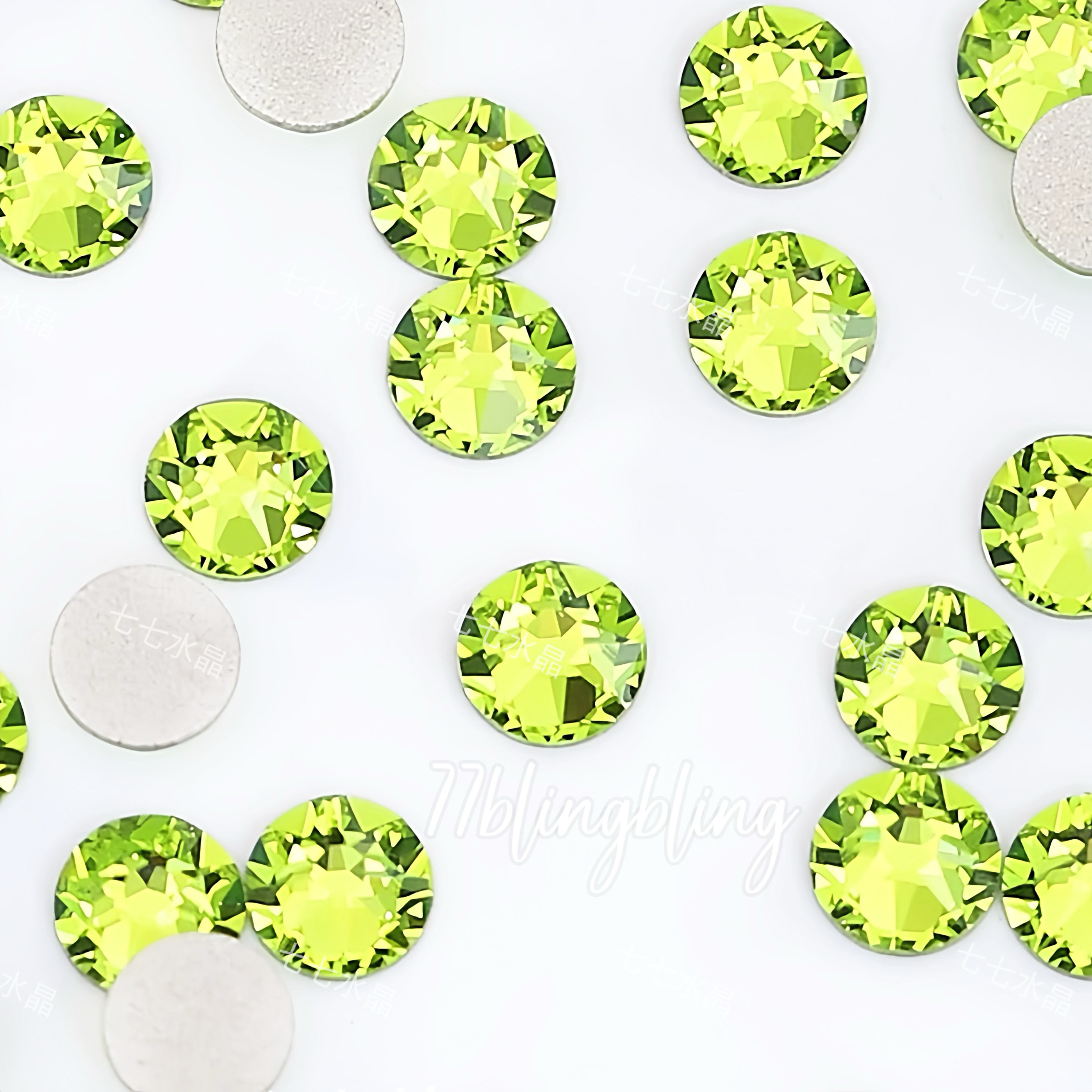 正品施家水晶华子2055平底圆钻337桔梗绿美甲饰品指甲装饰