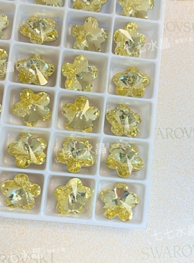 正品施家水晶华子4744尖底梅花213淡黄色10mm/6mm美甲异形饰品