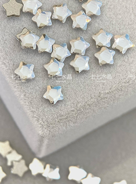 正品施家水晶华子2754平底胖星001mol月光白美甲装饰宠物发夹diy