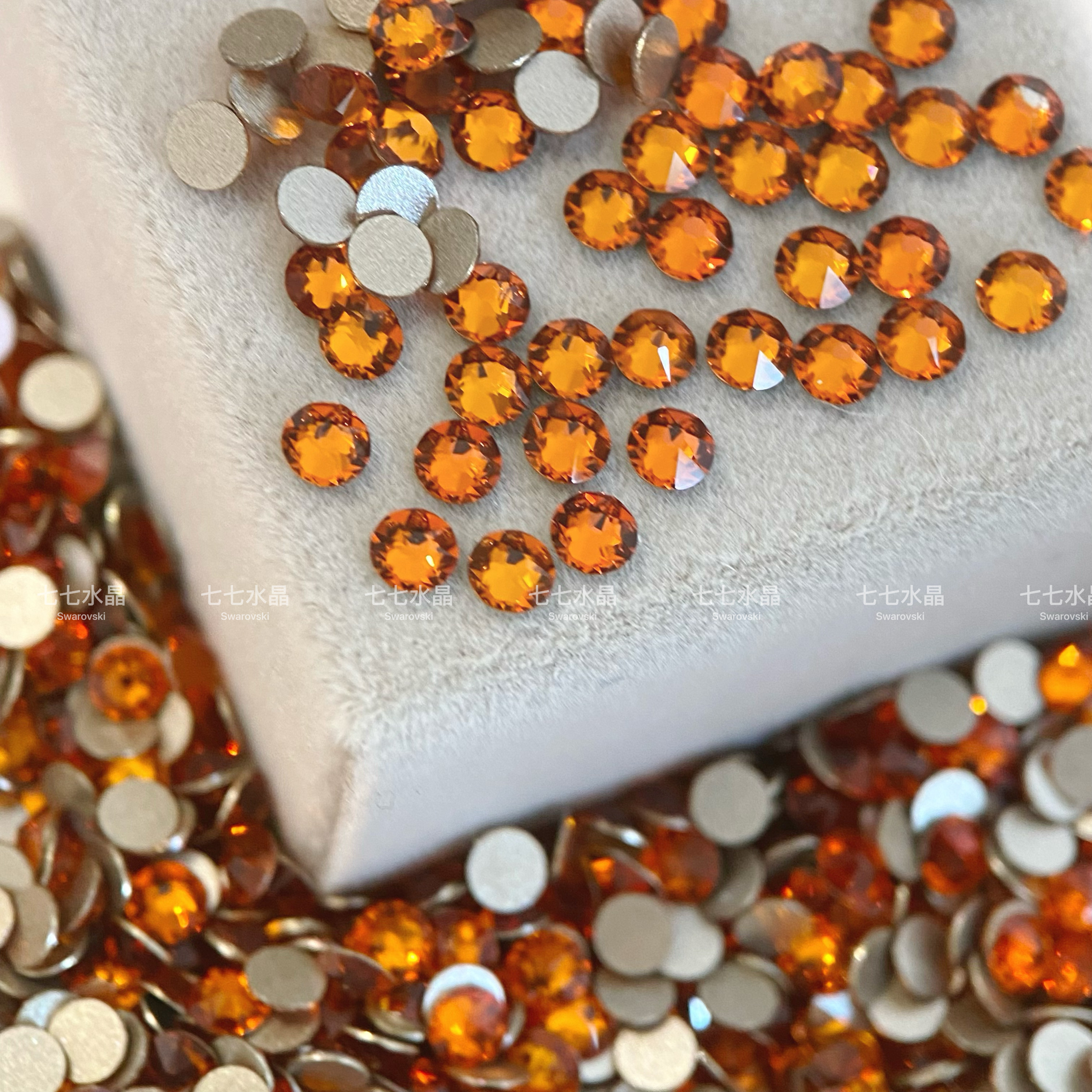 正品施家华子水晶2058/2088平底圆1202深橙美甲饰品粘钻宠物发夹,彩妆/香水/美妆工具,指甲装饰,淘宝优惠券,粉丝福利购,淘宝优惠卷