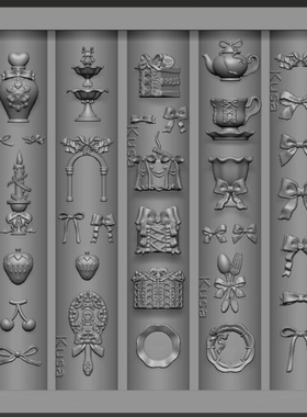 Kusacollection原创硅胶模具小熊花束蝴蝶结巧克力diy穿戴甲模具