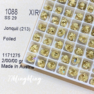 正品 饰耳钉diy 施家水晶华子1088尖底圆钻213浅黄色美甲饰品指甲装