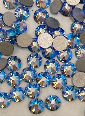 华子正品施家水晶2058平底圆钻DIY饰品贴钻水钻211SHIM闪烁蓝美甲
