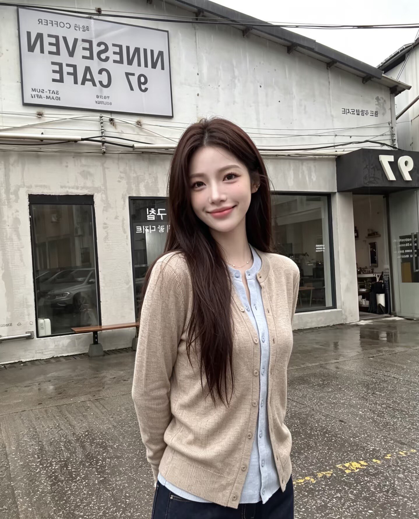 假两件撞色叠穿针织开衫女显瘦百搭圆领长袖上衣
