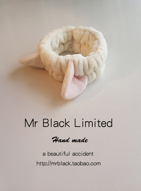 韩国版手工猫耳朵弹力洗脸发带