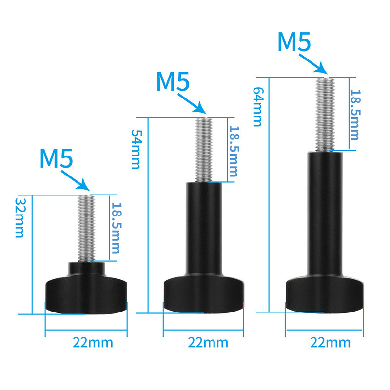 T型手柄GOPRO手拧螺丝快装螺丝铝合金不锈钢M5*18mm 螺杆金属运动相机配件连接延长